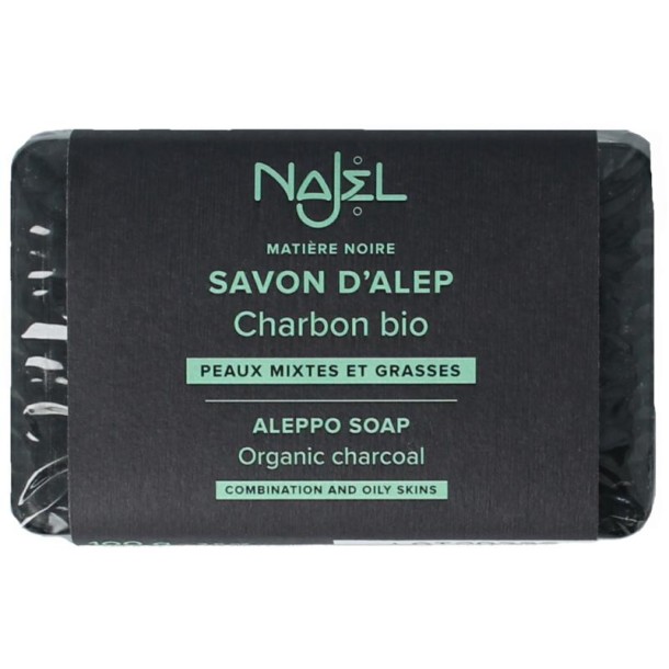 Najel Aleppo olijfzeep met charcoal (100 Gram)