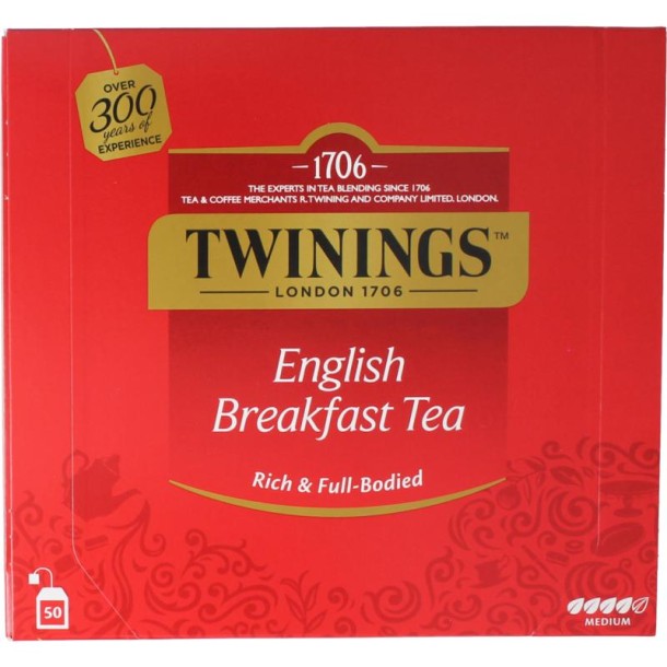 Twinings English breakfast envelop (50 Stuks)