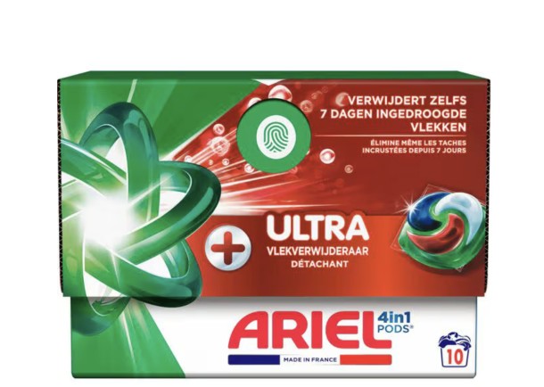 Ariel 4in1 pods+ ultra wasmiddelcapsules 10ct. 3 stuks voor € 8,99