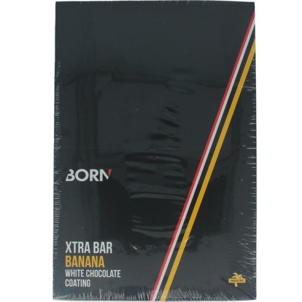 Born Xtra bar banana white chocolate coating 50g (15 Stuks)
