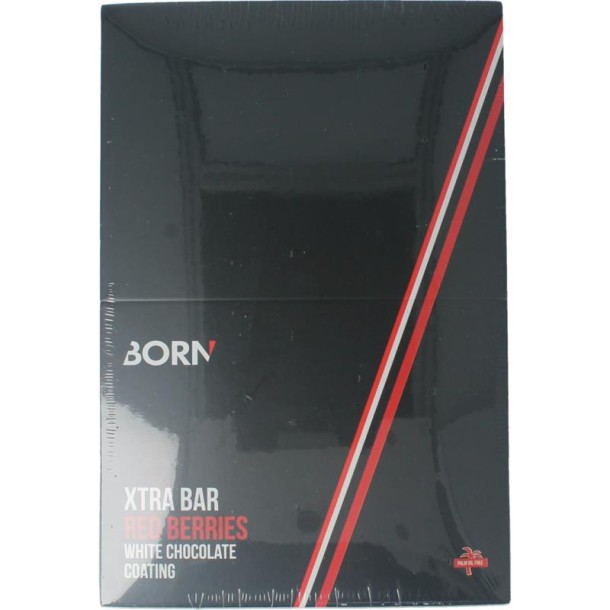 Born Xtra bar red berries white chocolate coating 50g (15 Stuks)