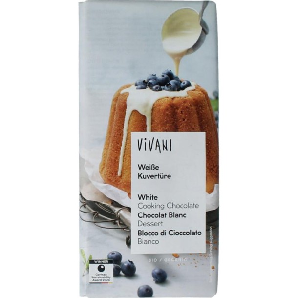 Vivani Couverture smeltchocolade wit bio (150 Gram)