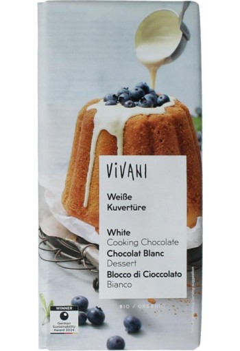 Vivani Couverture smeltchocolade wit bio (150 Gram)