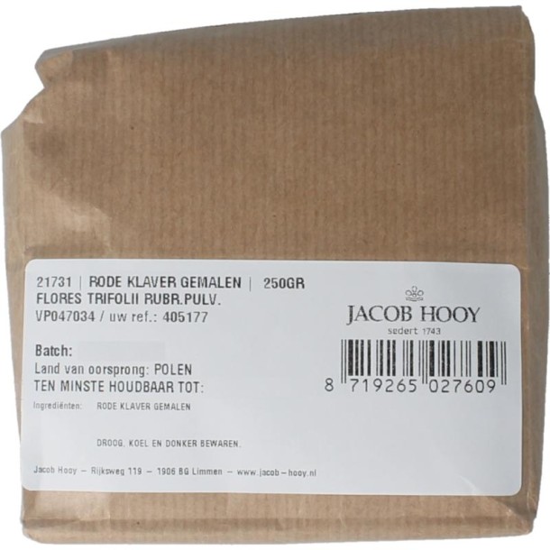 Jacob Hooy Rode klaver gemalen (250 Gram)