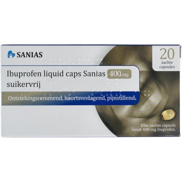 Sanias Ibuprofen liquid 400mg suikervrij (20 Capsules)