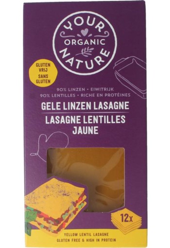 Your Organic Nat Lasagne van gele linzen bio (250 Gram)