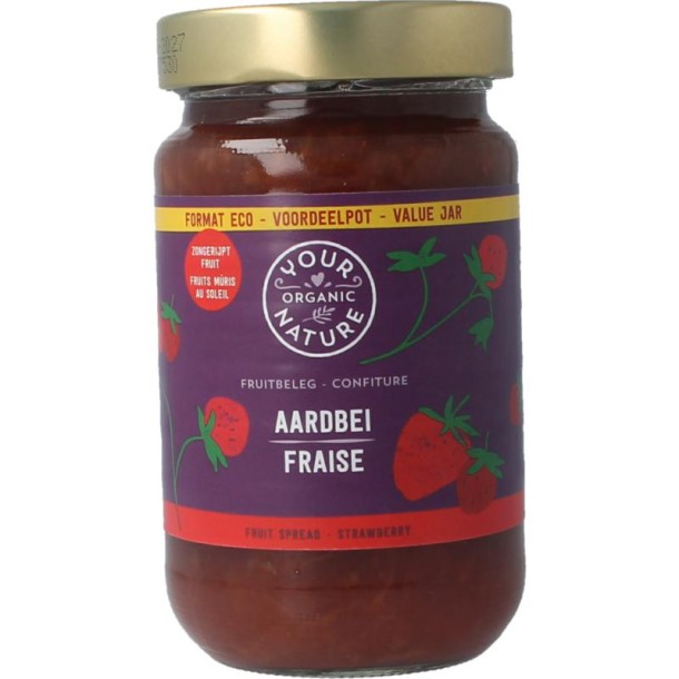 Your Organic Nat Fruitbeleg aardbei bio (375 Gram)