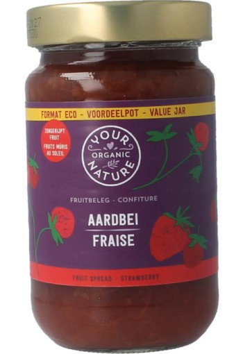 Your Organic Nat Fruitbeleg aardbei bio (375 Gram)