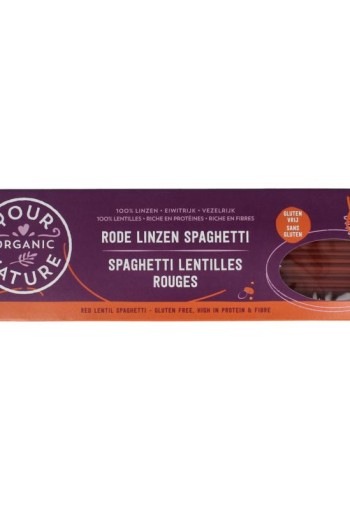 Your Organic Nat Spaghetti rode linzen bio (250 Gram)