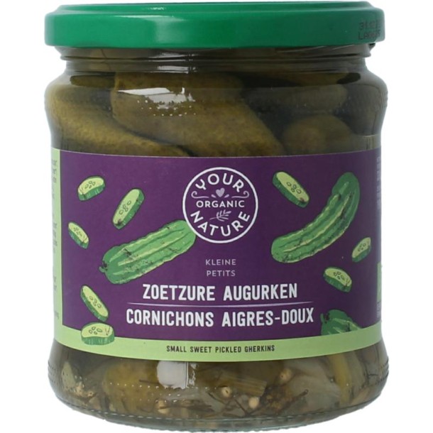 Your Organic Nat Augurken zoetzuur (330 Gram)