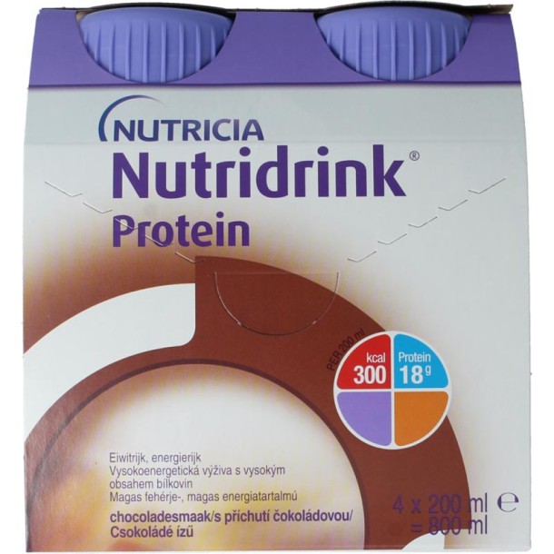 Nutridrink Protein chocola 200ml (4 Stuks)