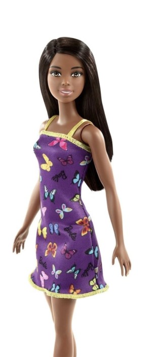 Barbie Doll (11.5 Inches) with Colorful Butterfly Logo Print Dress & Strappy Heels, Ages 3 & Up