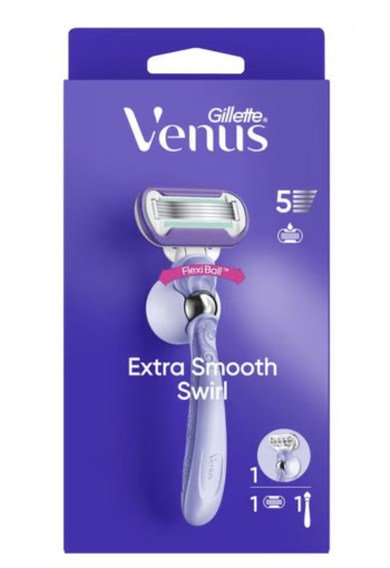 Gillette Venus Deluxe Smooth Swirl Extra Glad Scheersysteem 5 Blades