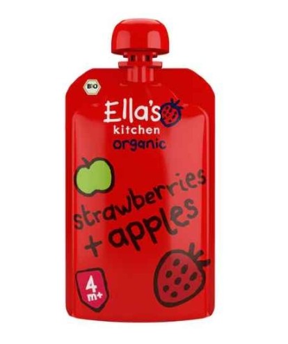 Ella's Kitchen Aardbeien Appels Biologisch Knijpfruit 4+ Maanden 120 GR