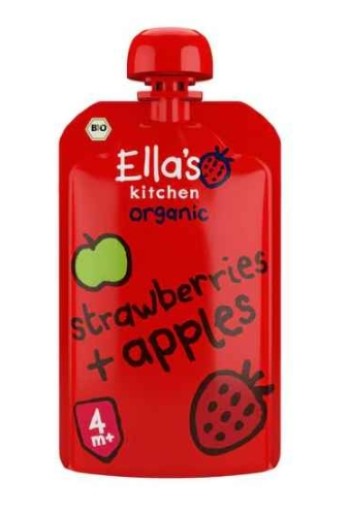 Ella's Kitchen Aardbeien Appels Biologisch Knijpfruit 4+ Maanden 120 GR