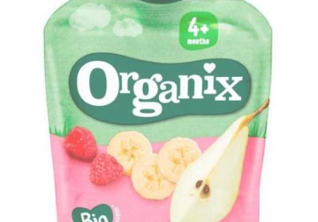 Organix Bio Knijpfruit Peer, Banaan, Framboos