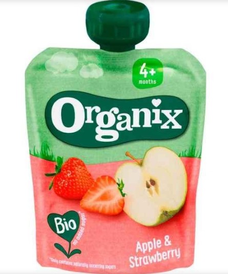 Organix Bio Knijpfruit Appel, Aardbei