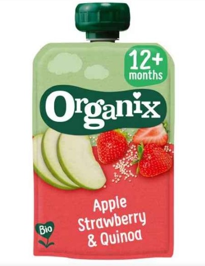 Organix Bio Knijpfruit Appel, Aardbei, Quinoa