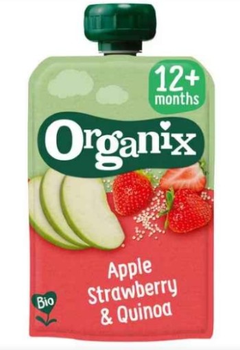 Organix Bio Knijpfruit Appel, Aardbei, Quinoa