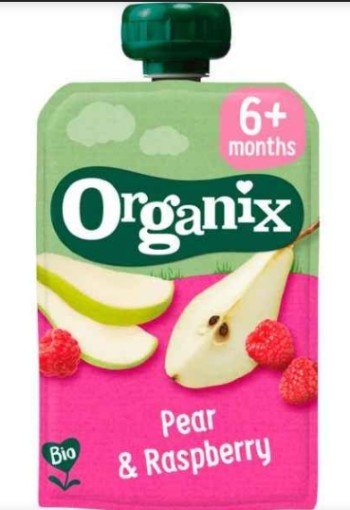 Organix Bio Knijpfruit Peer, Framboos