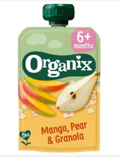 Organix Bio Knijpfruit Mango, Peer, Granola