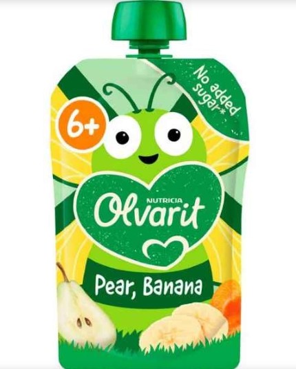 Olvarit Knijpfruit 6+ Peer Banaan 100 gram