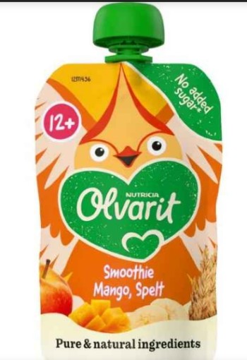 Olvarit Knijpfruitzakje Mango Smoothie Spelt
