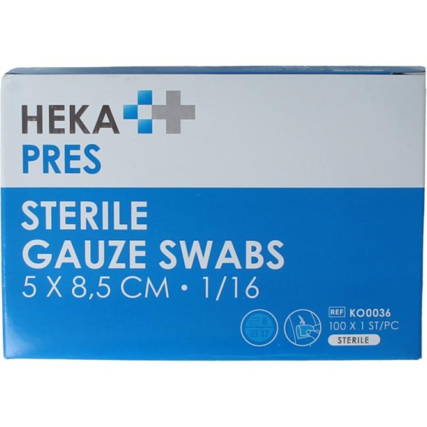 Hekapres Hydrofiel gaaskompres 5x8.5cm (100 Stuks)