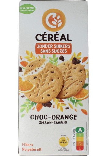 Cereal Zandkoekjes choc-orange zonder suikers (132 Gram)