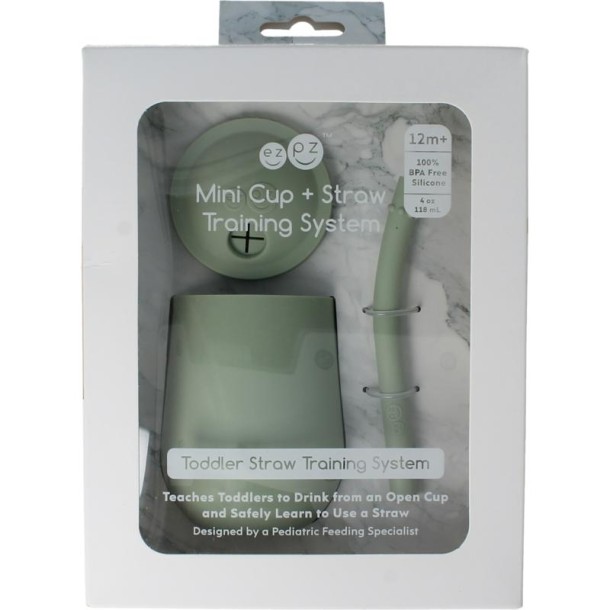 Ezpz Mini cup met rietje training system sage (1 Stuks)