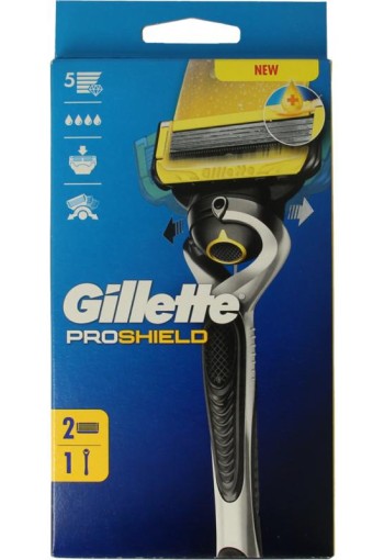 Gillette Fusion Proshield Geel Met 2 Mesje Ex