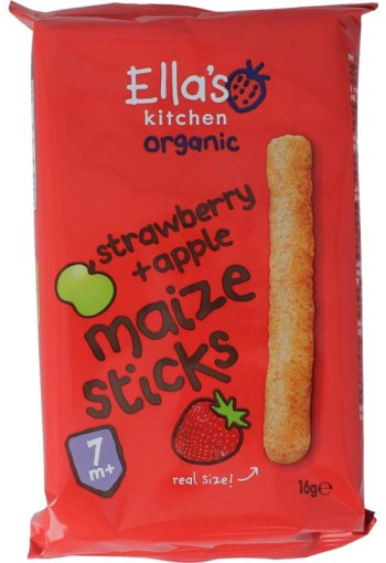 Ella's Kitchen Maize sticks aardbei/appel 7+ maanden bio (16 Gram)