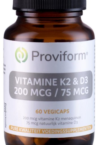 Proviform Vitamine K2 200mcg & D3 75mcg (60 Vegetarische capsules)