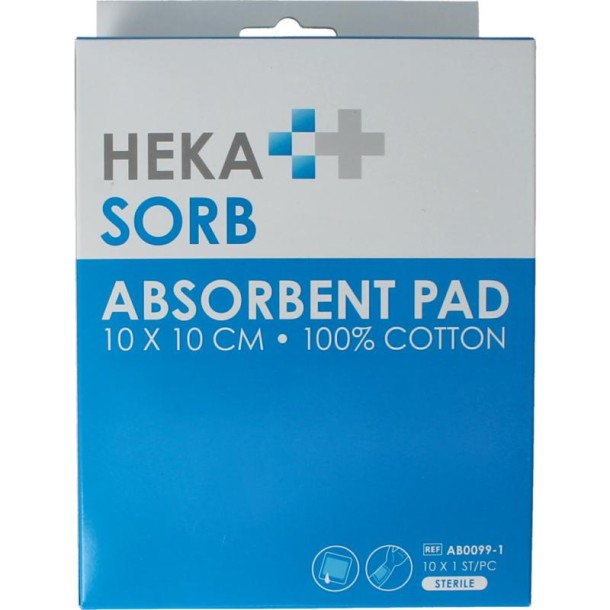 Hekasorb Absorberend verband 10x10cm (10 Stuks)