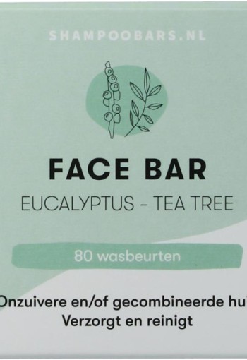 Shampoobars Face bar eucalyptus & tea tree (60 Gram)