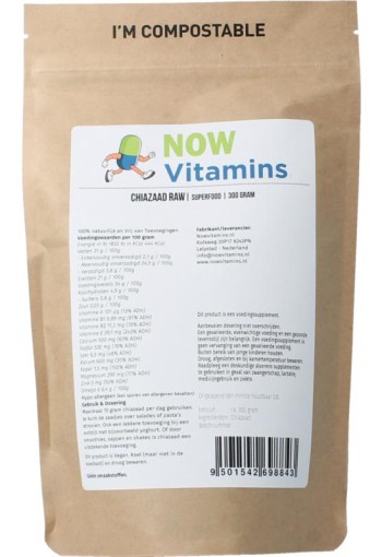 Nowvitamins.nl Chiazaad (300 Gram)