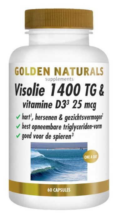 Golden Naturals Visolie 1400 TG vitamine D3 (60 Softgels)
