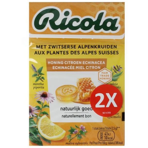 Ricola Honing citroen echinacea duo pack (100 Gram)