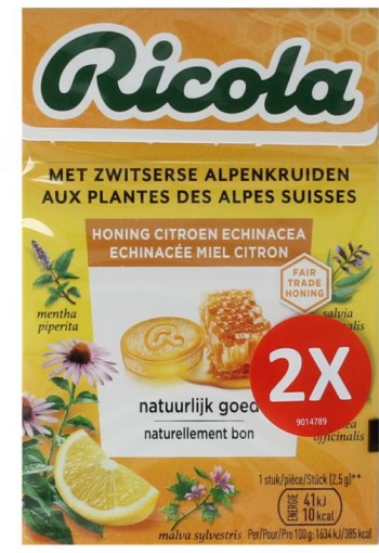 Ricola Honing citroen echinacea duo pack (100 Gram)