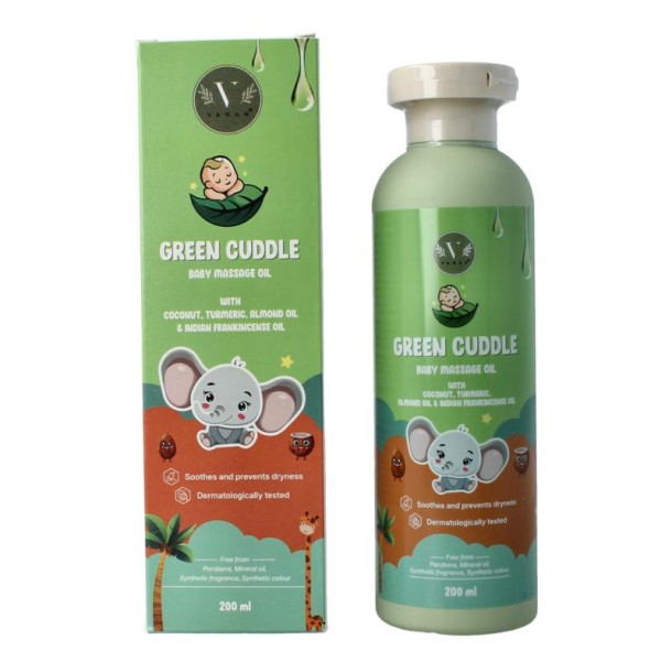 Vanan Green cuddle baby massageolie (200 Milliliter)