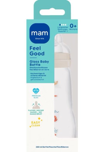 MAM Feel Good Babyfles Glas 260ML 