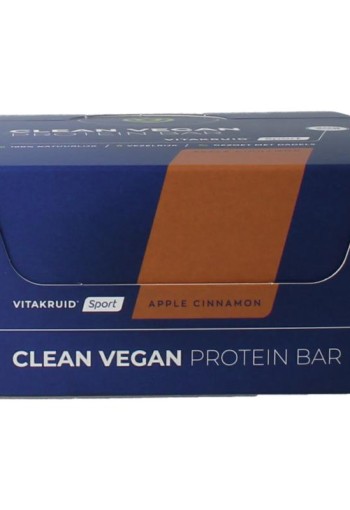 Vitakruid Protein bar apple cinnamon clean vegan (12 Stuks)