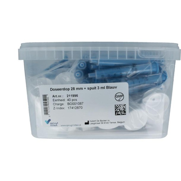 Spruyt Hillen Doseerdop 28mm met spuit 3 milliliter (40 Stuks)