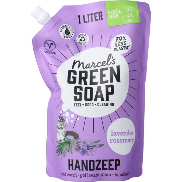Marcel's GR Soap Handzeep lavendel & rosemarijn navulling (1000 Milliliter)