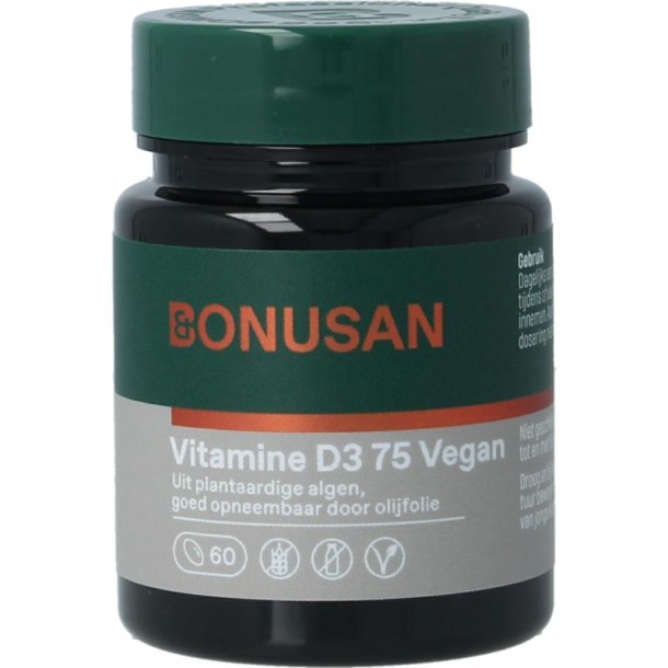 Bonusan Vitamine D3 75 vegan (60 Softgels)