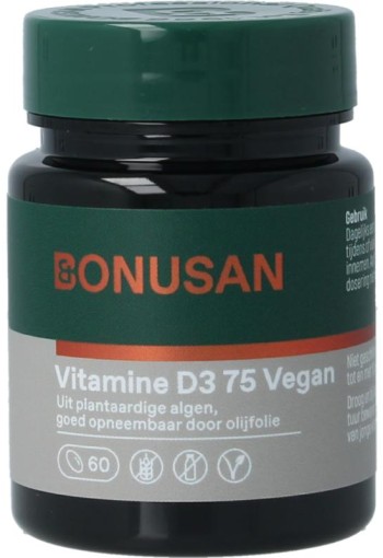 Bonusan Vitamine D3 75 vegan (60 Softgels)