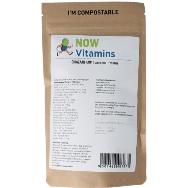 Nowvitamins.nl Chiazaad (175 Gram)