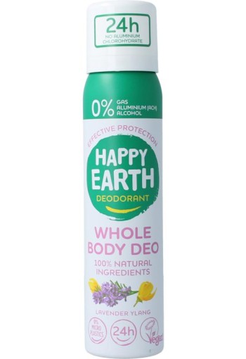 Happy Earth Deodorant bodyspray lavender ylang (100 Milliliter)