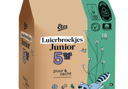 Etos Puur & Zacht Luierbroekjes Maat 5 Junior 12-18 kg 18 stuks