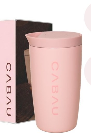 Cabau Bloom Cup - Koffiebeker To Go - Thermosbeker RVS - Roze / Pink
